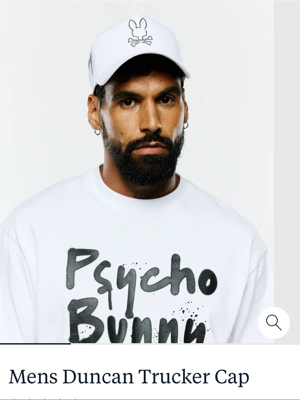 Psycho Bunny White Crewneck Sweatshirt with Black Logo